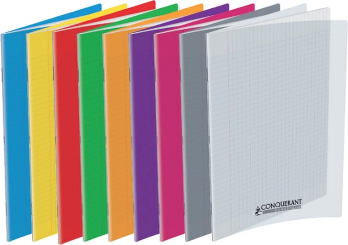 Conquerant Cahiers Polypro, Monochromatisch, Blauw, 96 vel, Mat, Gelijnd papier, Softcover