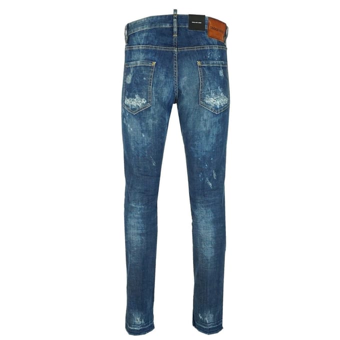 Dsquared2 Cool Guy Jean Blauwe Gerafelde Denim Broek