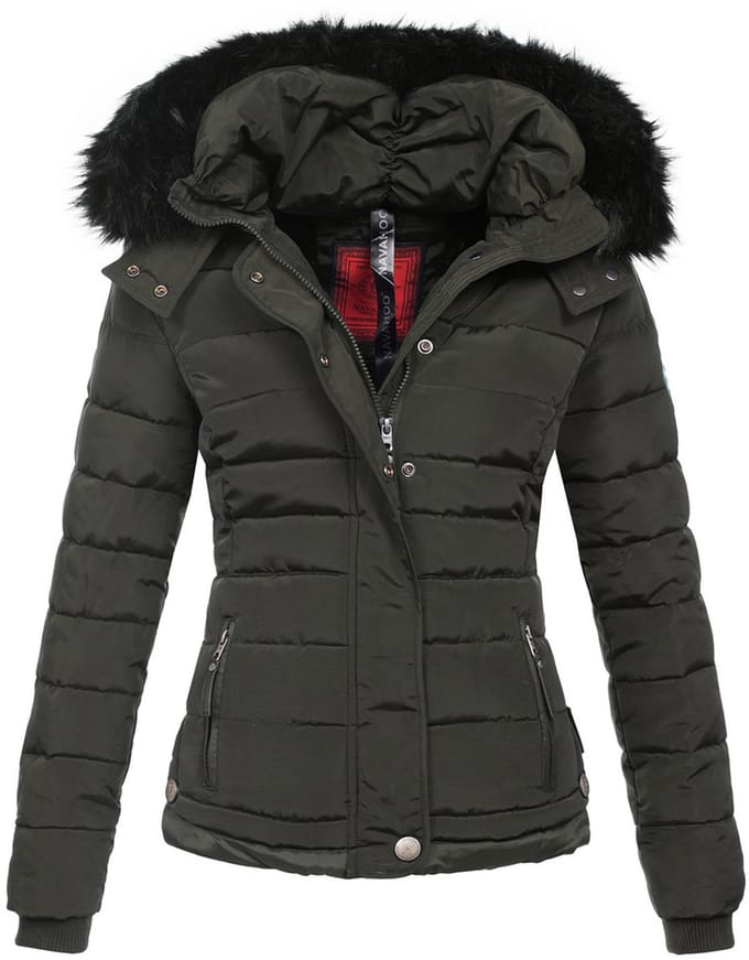 Navahoo Dames Winterjas Chloe – Getailleerd Met Afneembare Capuchon & Elegant Bont