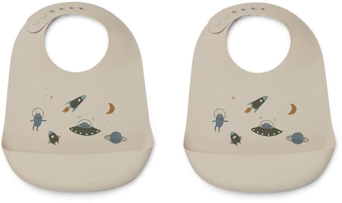 Liewood Tilda Bib Siliconen Slab - Space Multi Mix (set van 2)