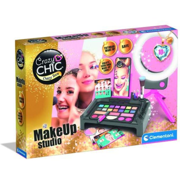 Clementoni Crazy Chic - Make Up Studio - Make Up Set voor Kinderen - met LED Ringlamp - Vanaf 10 jaar