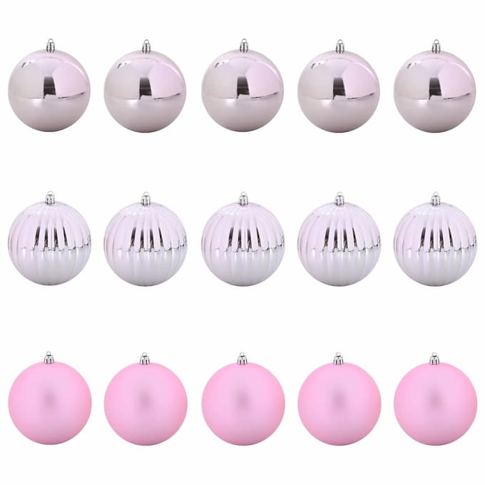 vidaXL - Kerstbal - Set - XL - 15 - st - Roze - Ø - 10 - cm - Kunststof