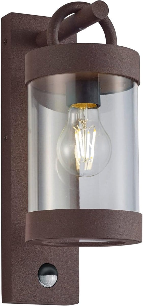 Buiten Wandlamp met Bewegingssensor - Roestkleurig Aluminium - IP44 Weerbestendig
