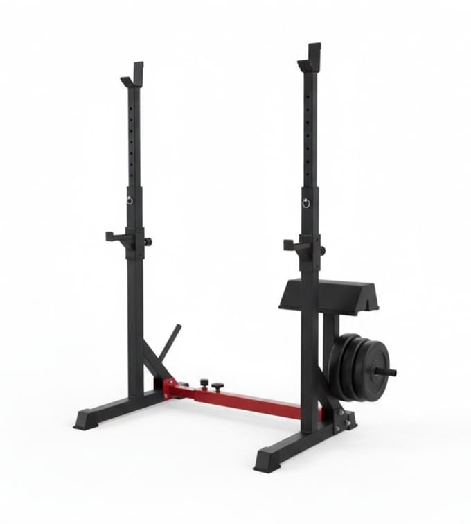 YOR® Squat Rack - Squat Wedge - Power Rack - Zwart - 120cm x 68cm x 167cm