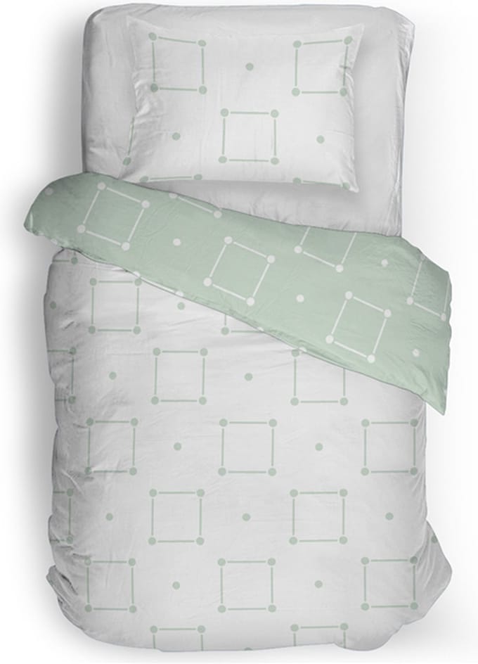 Snoozing Gemma Dekbedovertrek - Eenpersoons - 140x200/220 cm - Groen