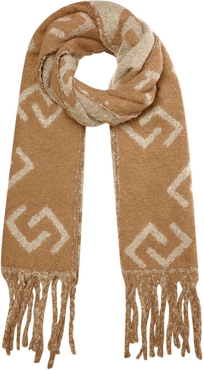Yehwang - Wintersjaal - Camel - Franjes