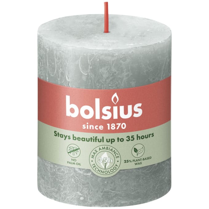 Bolsius - Rustiek stompkaars - 80/68 - 1 Stuk - Jade Green