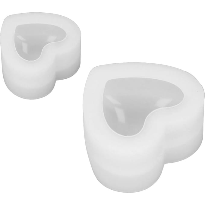 2 Stuks Siliconen Mal 3D Driedimensionaal DIY Hartvormige Spiegel Siliconen Mal Kristal Epoxy white
