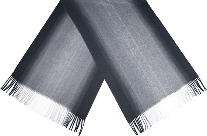 Cwi - Sjaal Gradiënt - Dames - 180 X 65 Cm - Zwart/grijs