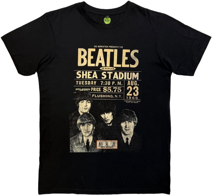 The Beatles - Shea '66 Heren Tshirt - M - Zwart