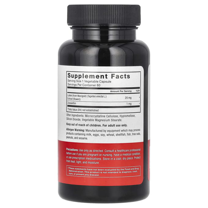 Force Factor, Lutéine, 20mg, 60 Gélules Végétales