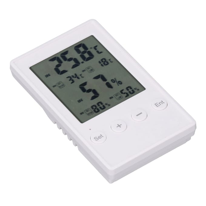 Luchtvochtigheids- en Temperatuurmonitor Multifunctionele Digitale Hygrometer Thermometer met Sonde voor Thuis gray