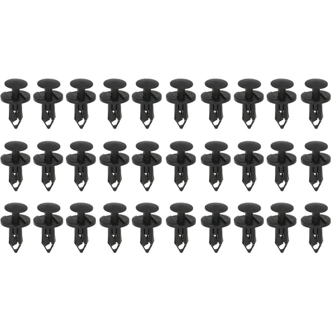 30 STUKS 8 mm Universele Auto Clips & Bevestigingsmiddelen voor Bumper Nylon Bumper Bevestigingsmiddelen Spatbord Klinknagel Clips black