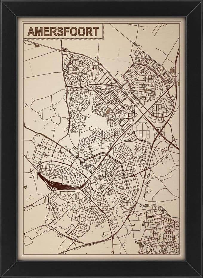 Decoratief Beeld - Houten Van Amersfoort - Hout - Bekroned - Bruin - 21 X 30 Cm