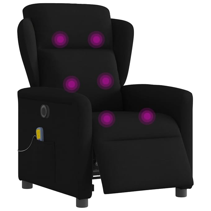 vidaXL - Massagestoel - elektrisch - verstelbaar - stof - zwart