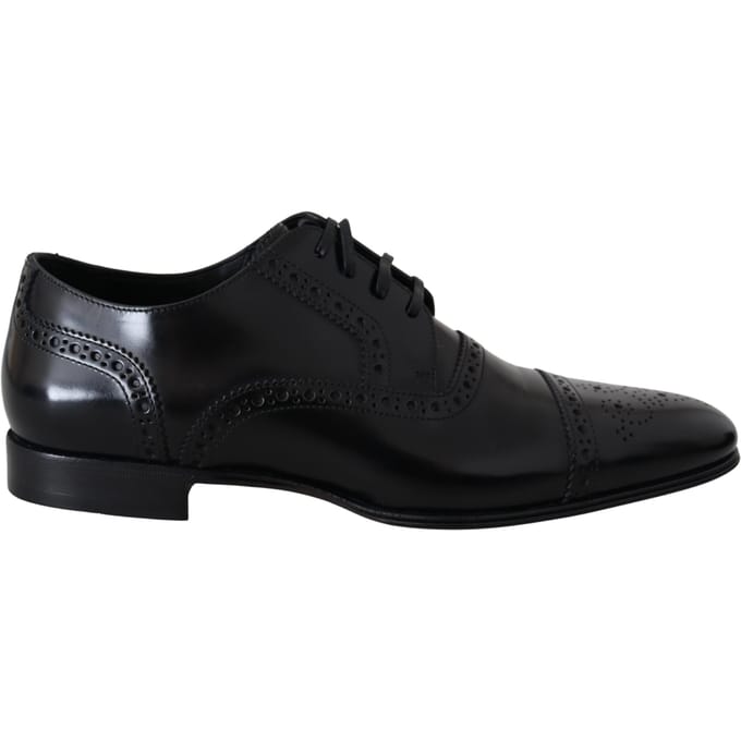 Dolce & Gabbana Zwarte Leren Heren Derby Formele Loafers Schoenen
