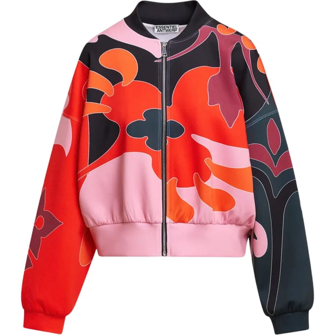 Essentiel Antwerp Placed Print Bomber Bomberjacks Rood Kiva