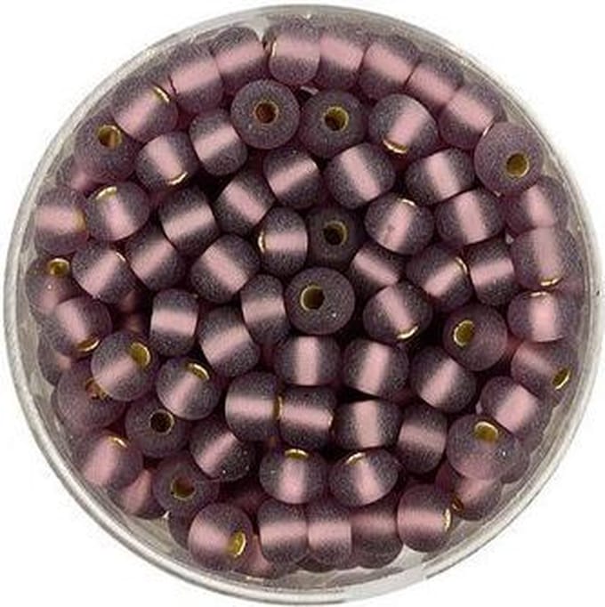 9559-054 Rocailles amethyst mat zilverkern 4.5mm