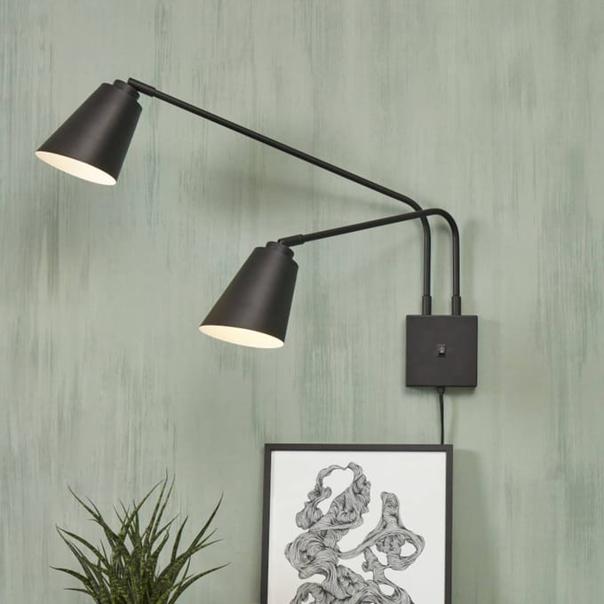 it's about RoMi Wandlamp Bremen - Zwart - 130x60x49cm - 2L - Binnen Modern
