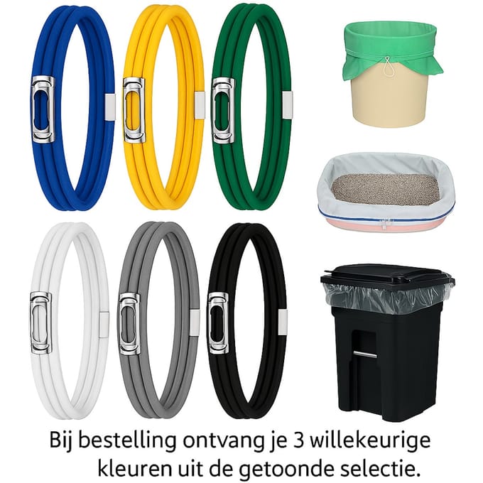 @ Lu’s Today® - Basic Household Essentials - Set van 3 Elastische Prullenbak/Container Banden – Verstelbaar tot 280 cm – Anti‑Afzak – Voor Prullenbak, Container & Afvalbak