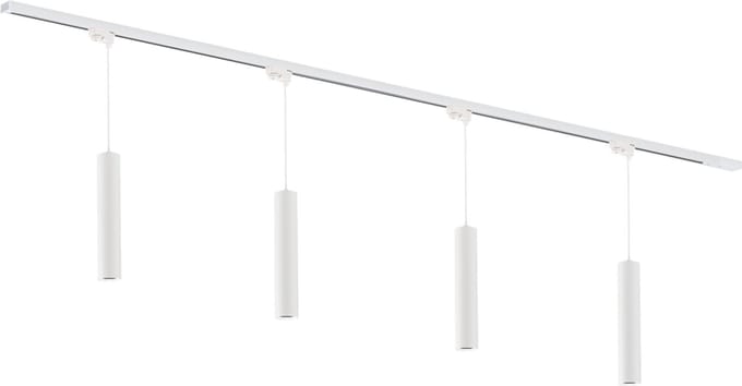 Qub Focus Railverlichting - wit - 200 cm - I-Vorm - 4x Hanglampen - Dimbaar - Complete Set