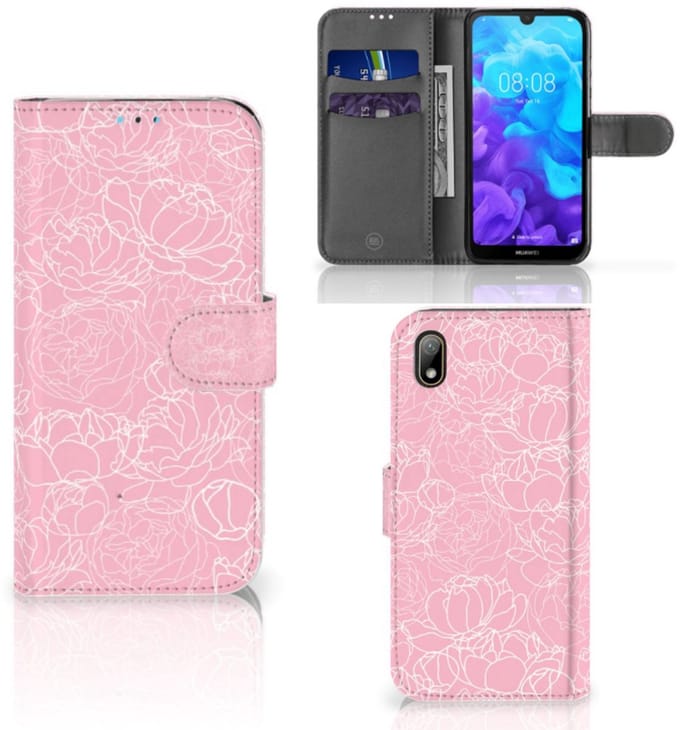 Huawei Y5 (2019) Hoesje White Flowers