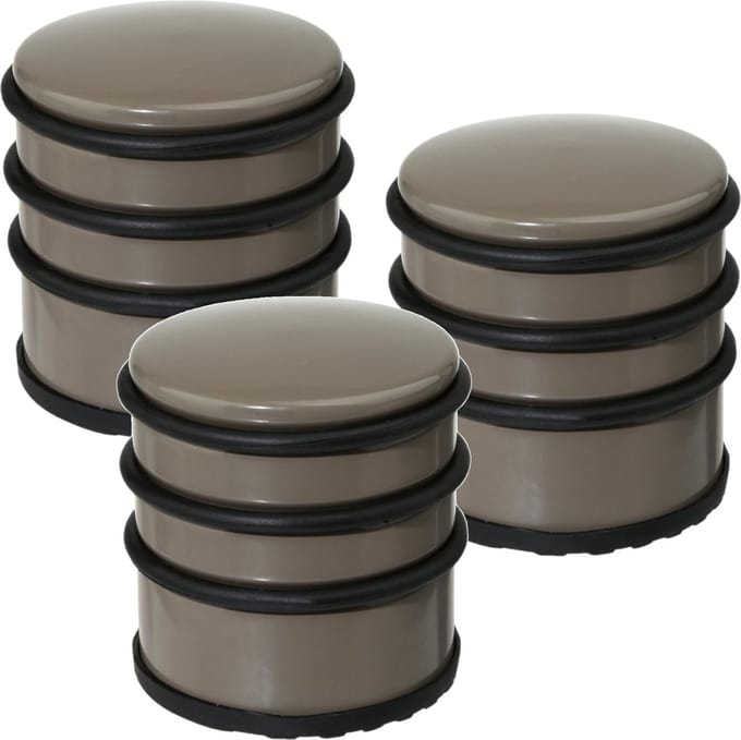 5Five Deurstopper - 4x - taupe - 7 x 7,5 cm - metaal - deurstop