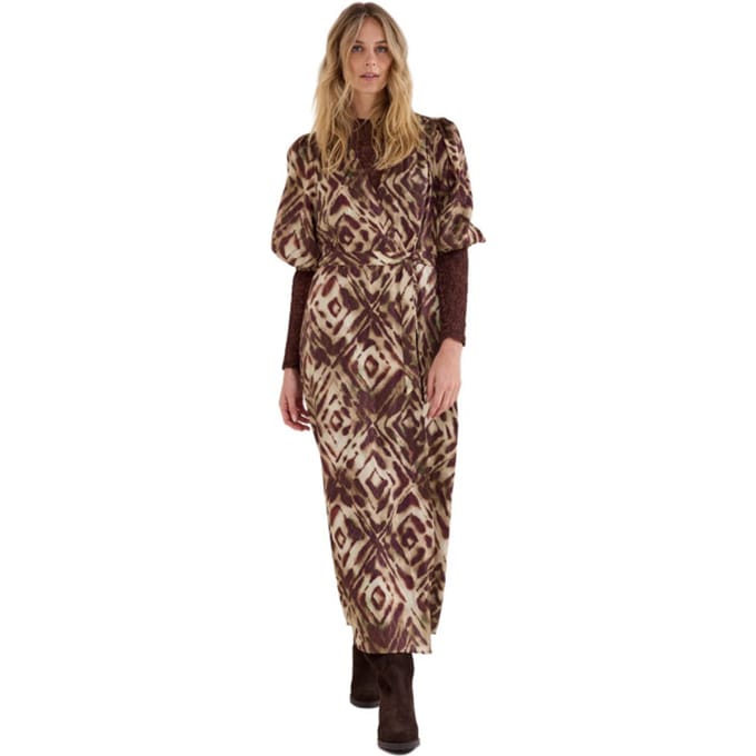 Tramontana Dress print browns