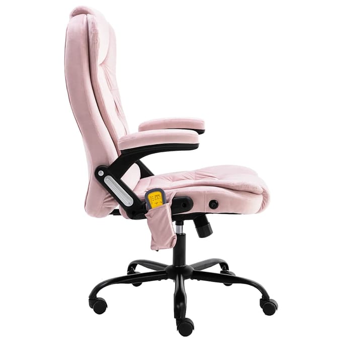 vidaXL - Massagekantoorstoel - fluweel - roze