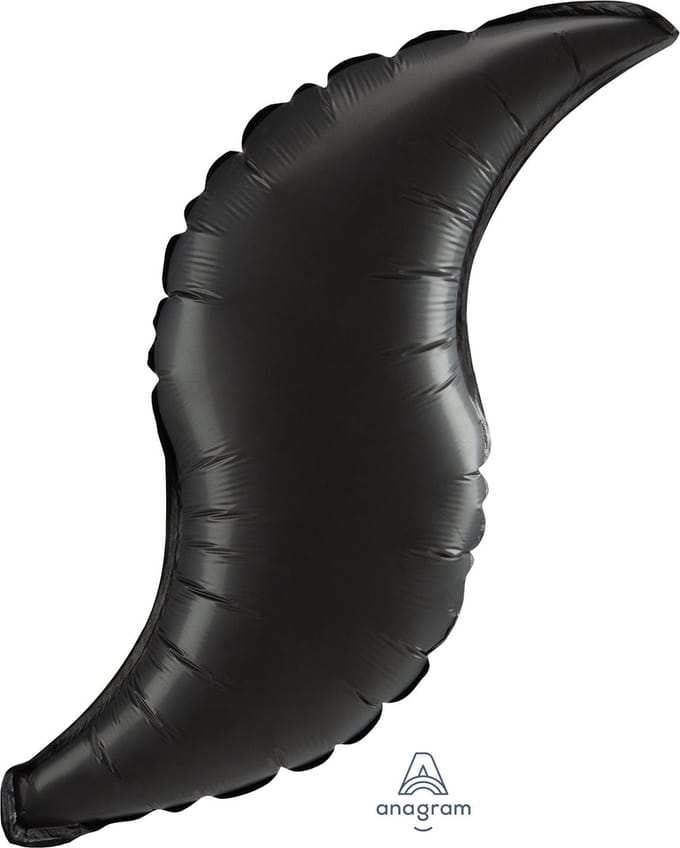 Amscan - Folieballon Zwart Satijn Curve - 91 cm