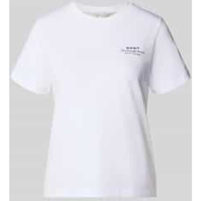 T-shirt met labelprint en ronde hals