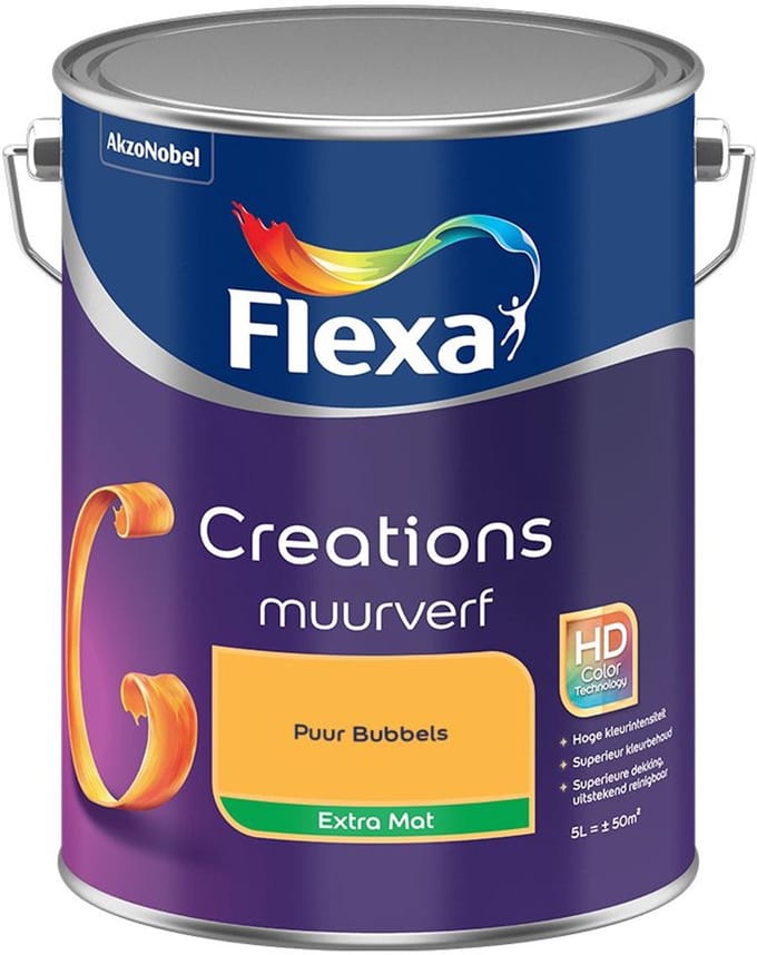 Flexa - Creations Muurverf Extra Mat - Puur Bubbels - Mengverf - 5 L