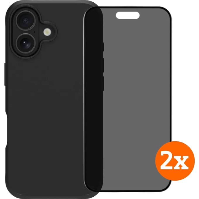 BlueBuilt Protective Back Cover iPhone 17 Zwart + Privacy Filter Screenprotector Duo Pack