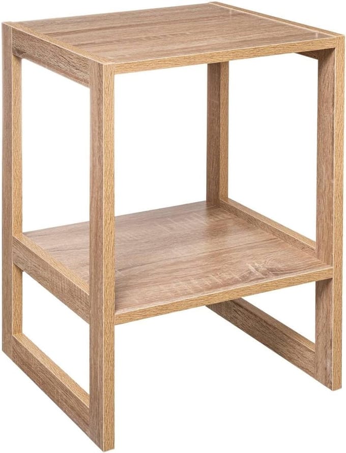 Stapelbare Plank met Vakken in Natuurlijke Kleuren