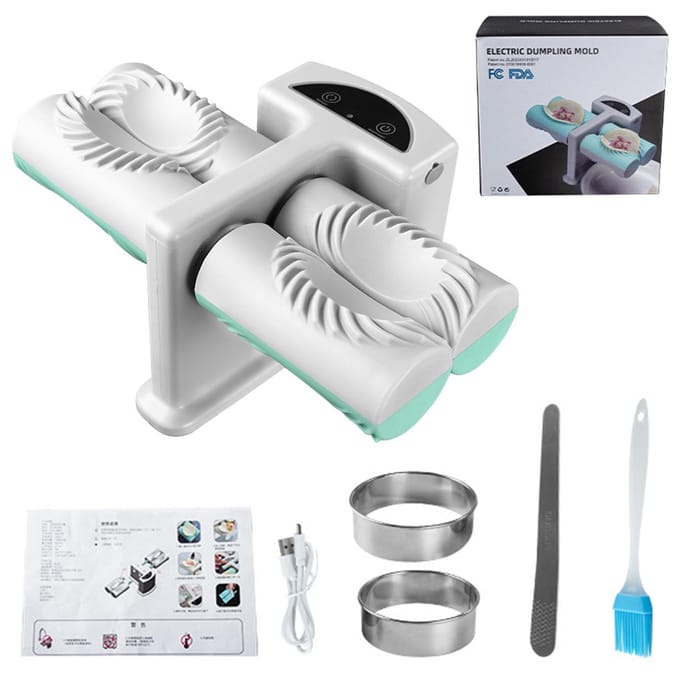 Elektrische Dumpling Maker Machine Dubbel Formaat Draadloos Oplaadbaar Automatische Dumpling Maker Pers met white