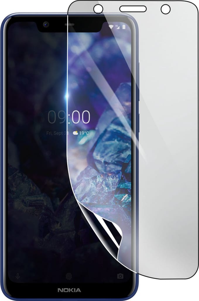 3mk, Geschikt voor Nokia 5.1, Schokbestendige Hydrogel Screenprotector, Transparant