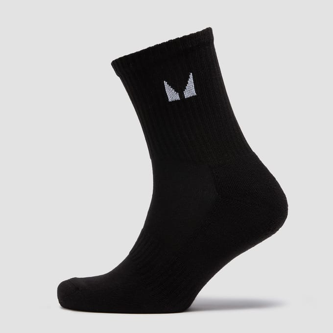MP Unisex Crew Socks (3 Pack) - Black/White - UK 2-5