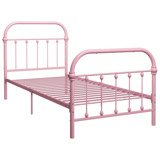 vidaXL - Bedframe - metaal - roze - 100x200 - cm