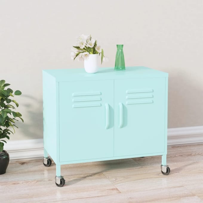 vidaXL - Opbergkast - 60x35x56 - cm - staal - mint