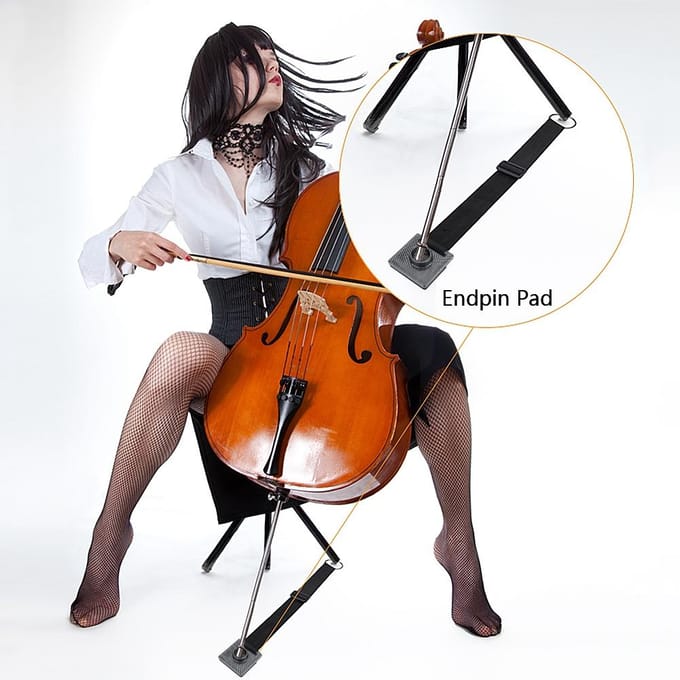 Cello Anker Eindpin Anti-slip Houder Stopper Eindpin Cellist Oefening Optreden #B black