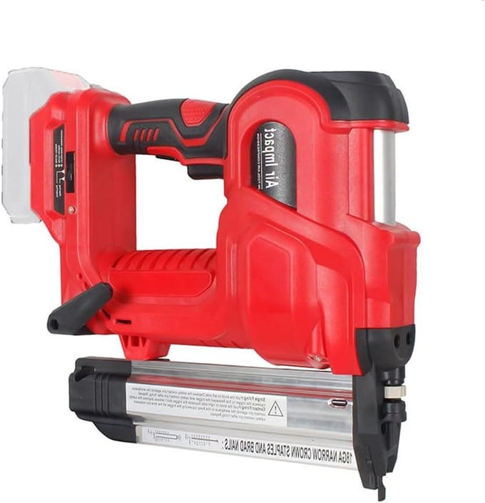 Elektrische Nagelmachine - Accu Tacker - Hout Bewerken - Draadloos Ontwerp - 200+200 Spijkers - Rood