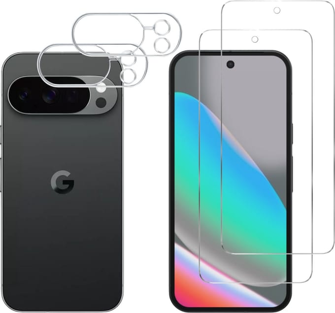Screenprotector geschikt voor Google Pixel 10 Pro - 2 stuks Beschermglas van glas Transparante glazen schermbeschermfolie + 2 stuks Camera Protector