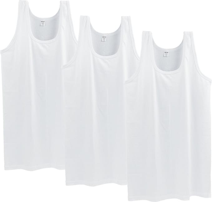 3 stuks SQOTTON onderhemd - King size - wit - Maat- 4XL/5XL