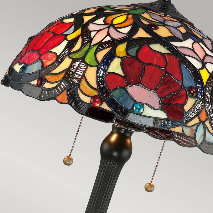 Quoizel Tiffany LED Tafellamp Larissa | 2X E27 Max 60W | Vintage Bronze
