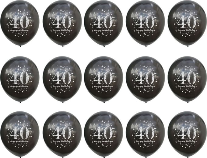 Verjaardag feest ballonnen 40 jaar 15 stuks. Ballon los 40