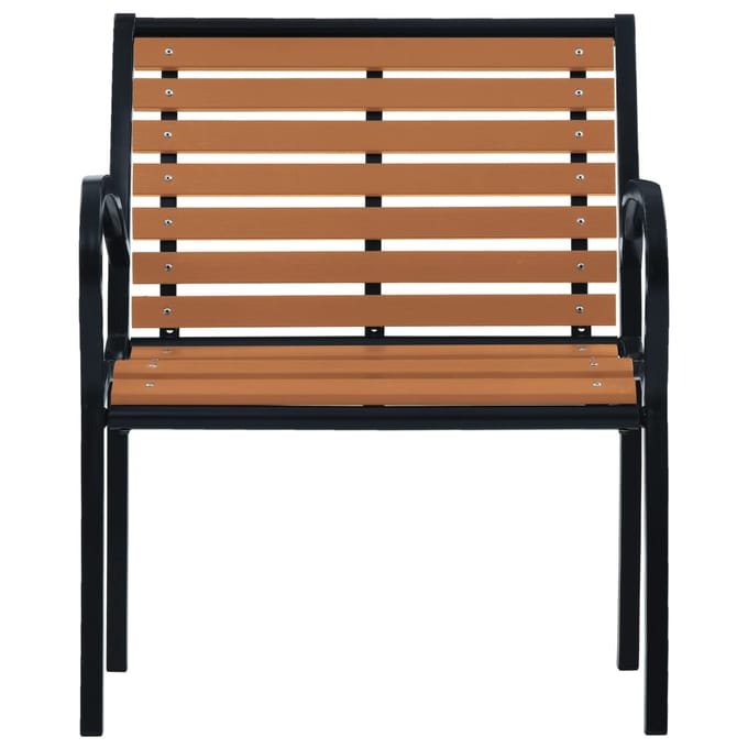 vidaXL - Tuinstoelen - 2 - st - staal - en - HKC - zwart - en - bruin