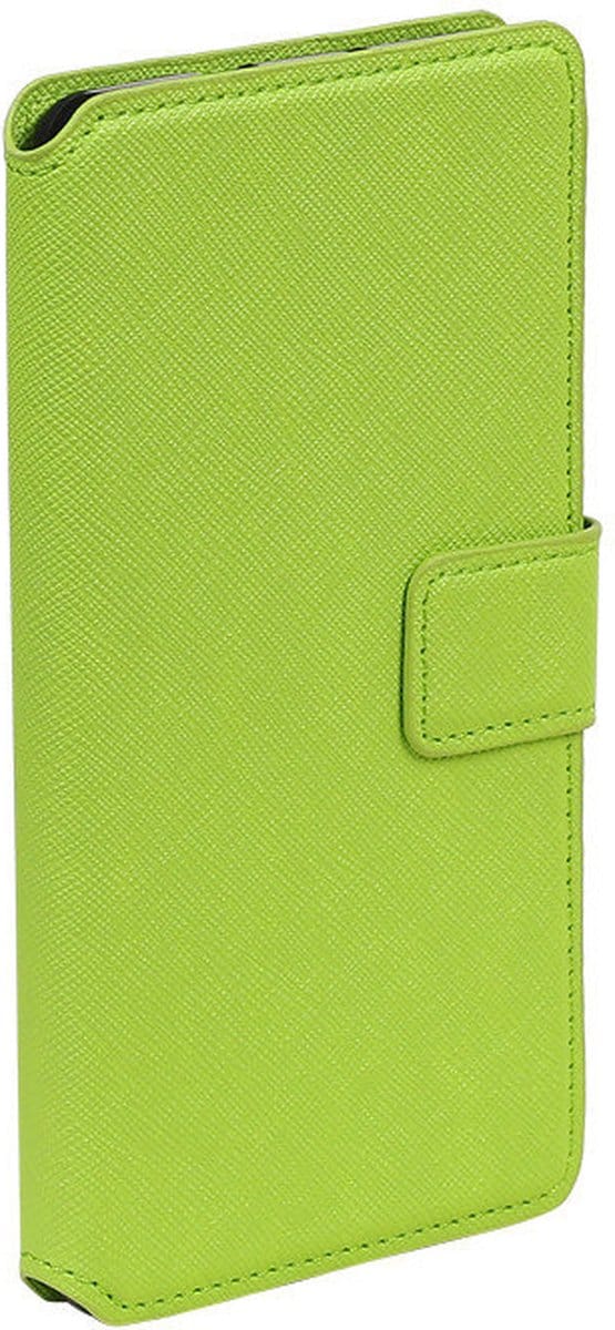 Cross Pattern TPU Bookstyle Wallet Case Hoesje Geschikt voor Huawei P8 Lite Groen