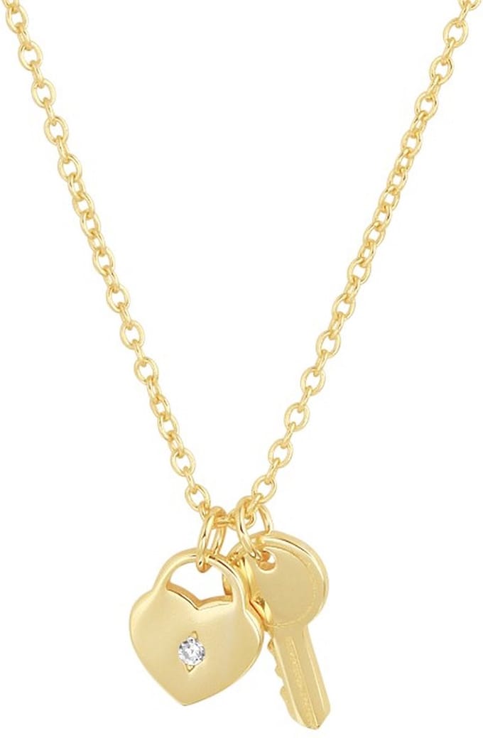 Zilver Verguld Collier hart en sleutel 1 2101452