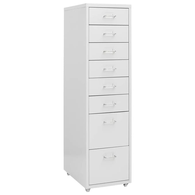 vidaXL - Ladeblok - verrijdbaar - 28x41x109 - cm - metaal - grijs