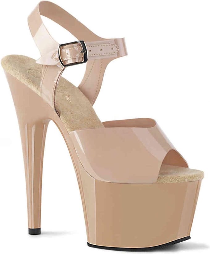 Pleaser Sandaal met enkelband -39 Shoes- ADORE-708N US 9 Creme
